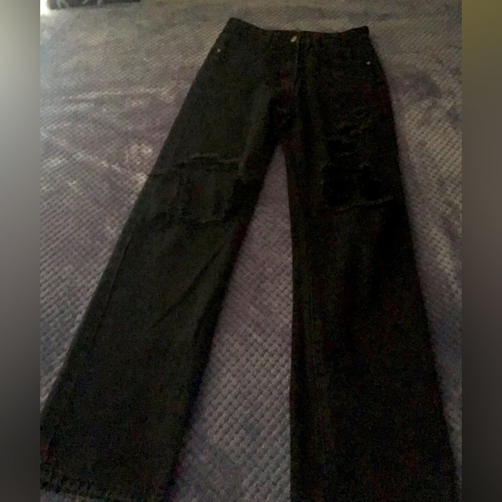 Black ripped boyfriend jeans . Size xs in women’s